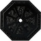 Ekena Millwork Spring Octagonal Ceiling Medallion (Canopies up to 3"), 29 1/8"OD x 2 1/4"ID x 1 1/8"P, Black Pearl CM30SPBPS - alternate 1